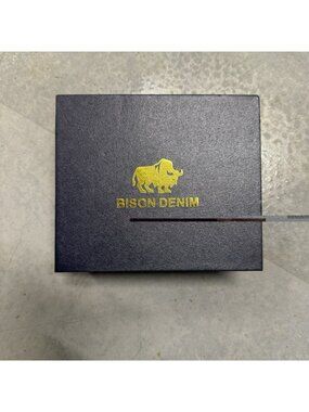 Bison Denim Western Leather Cowboy Belt Steer Buckle for Men Brown